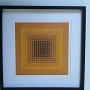 Tableau Vintage Art Optique - Victor Vasarely CTA-102 Frame 40x40cm