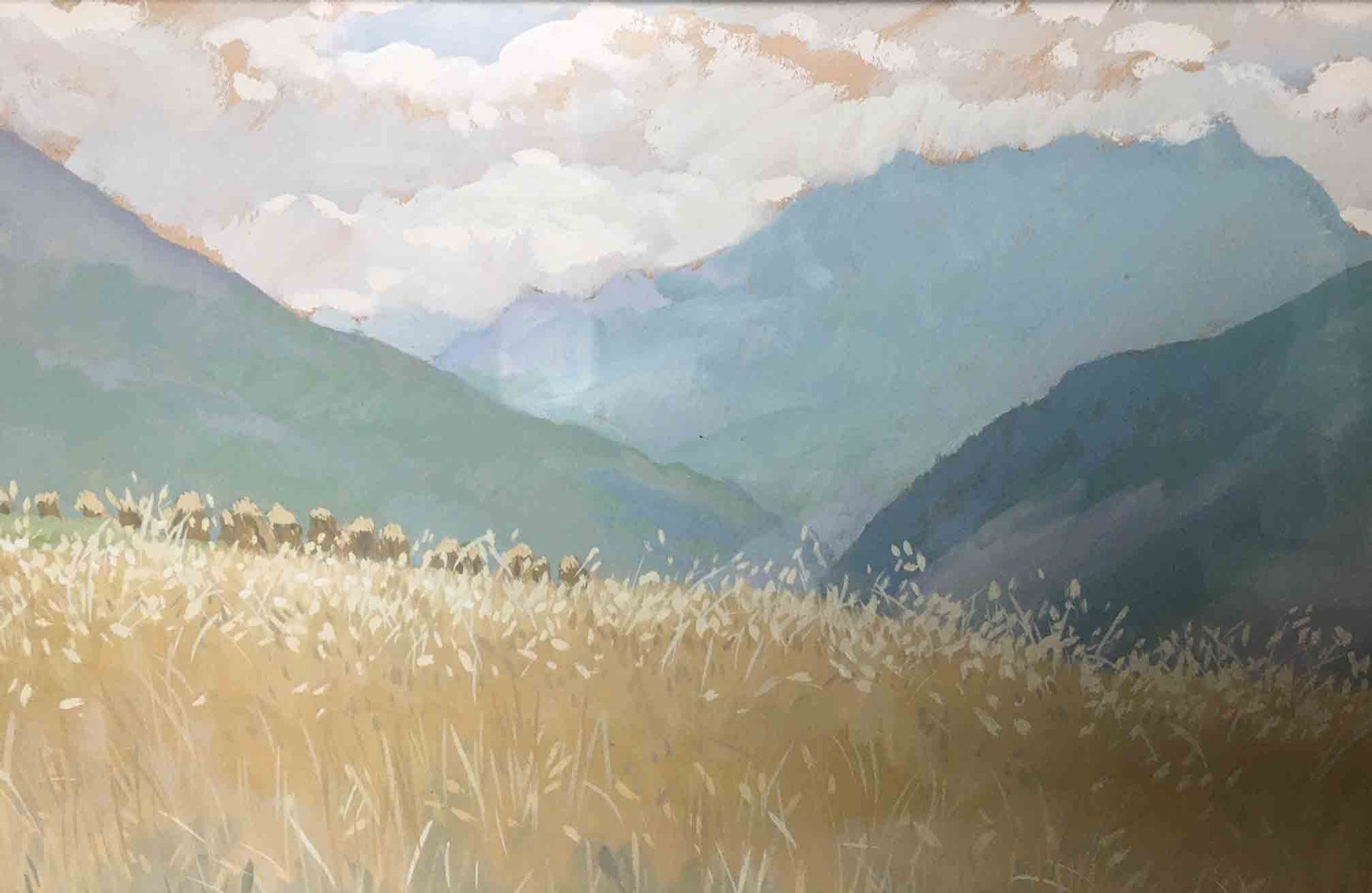 Painting by Marcelle Ladeuil born 1895 Oisans Lautaret Alpes for Wurtz