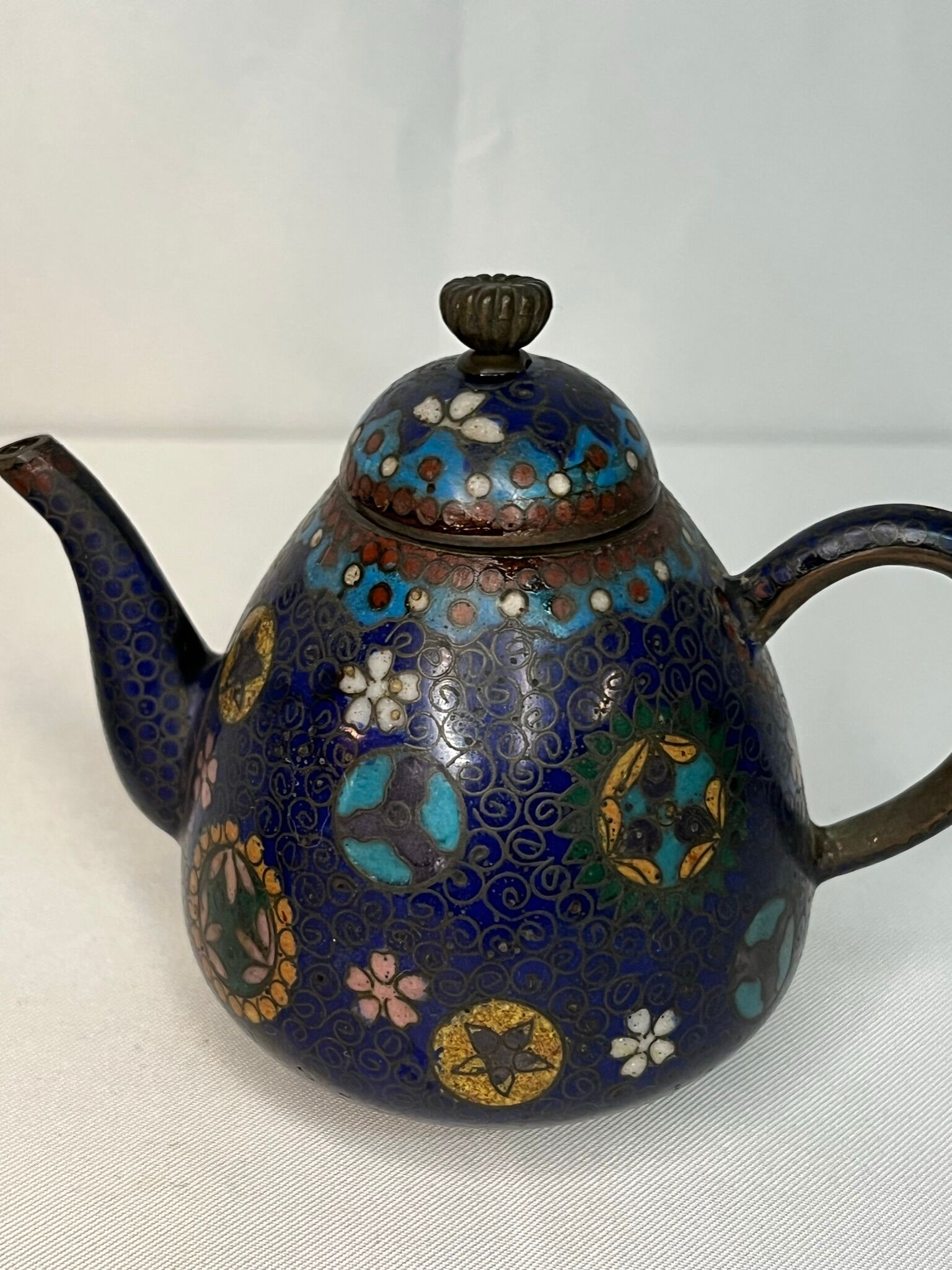 Cloisonné bronze jugs, early 20th century, China