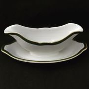 Saucière with antique attached underplate Villeroy and Boch Boch Mettlach XIX century