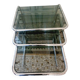 Vintage chrome smoked glass nesting coffee table