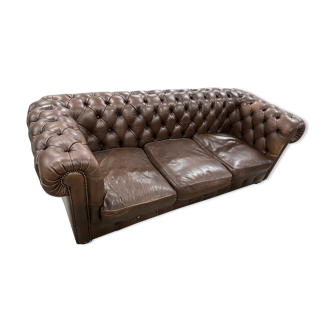3-seater sofa in Chesterfield leather