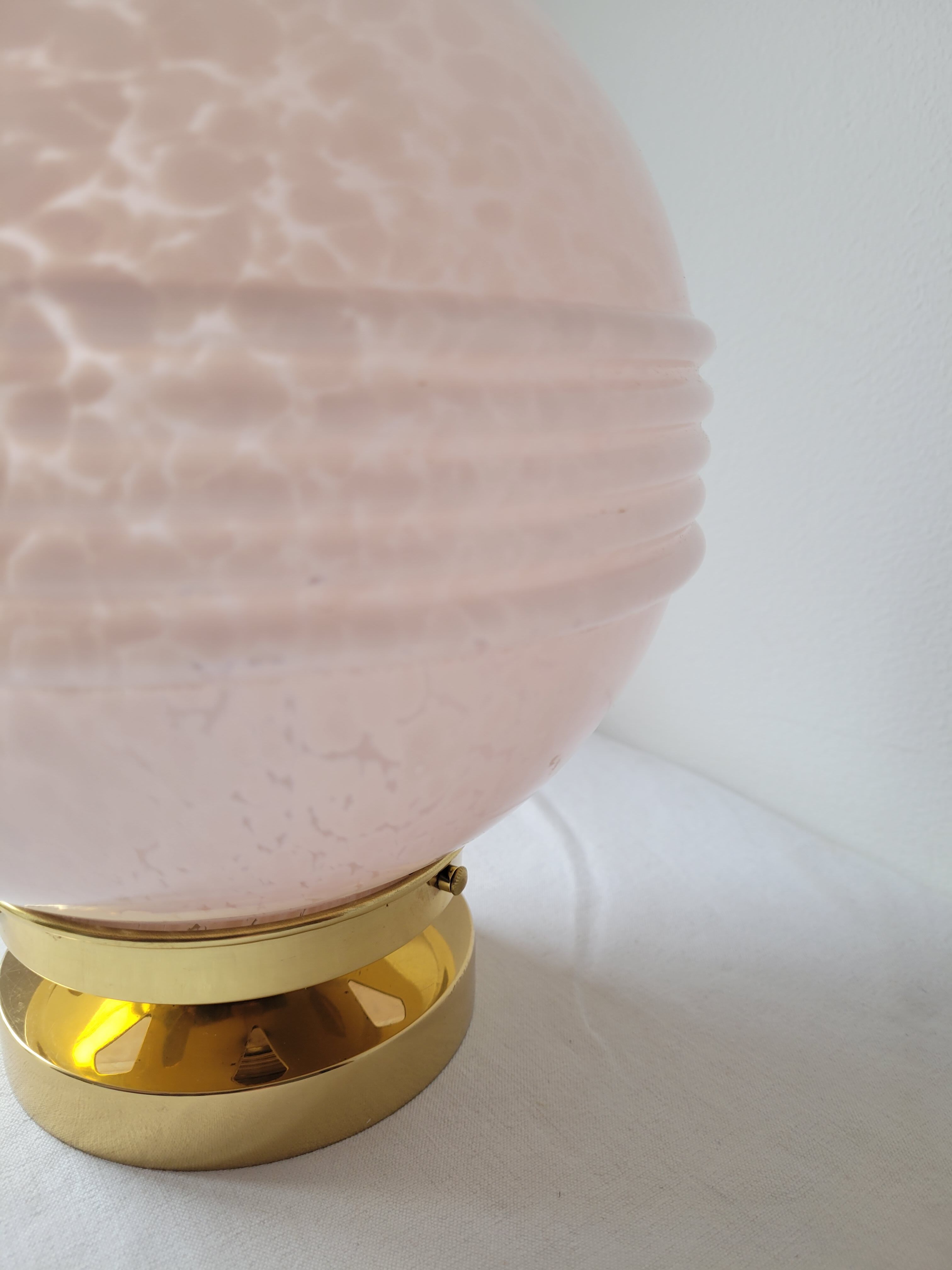 Art Deco lamp in brass and glass by Clichy