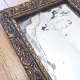 Petit miroir ancien en stuc doré à la feuille d'OR - "Isidore"