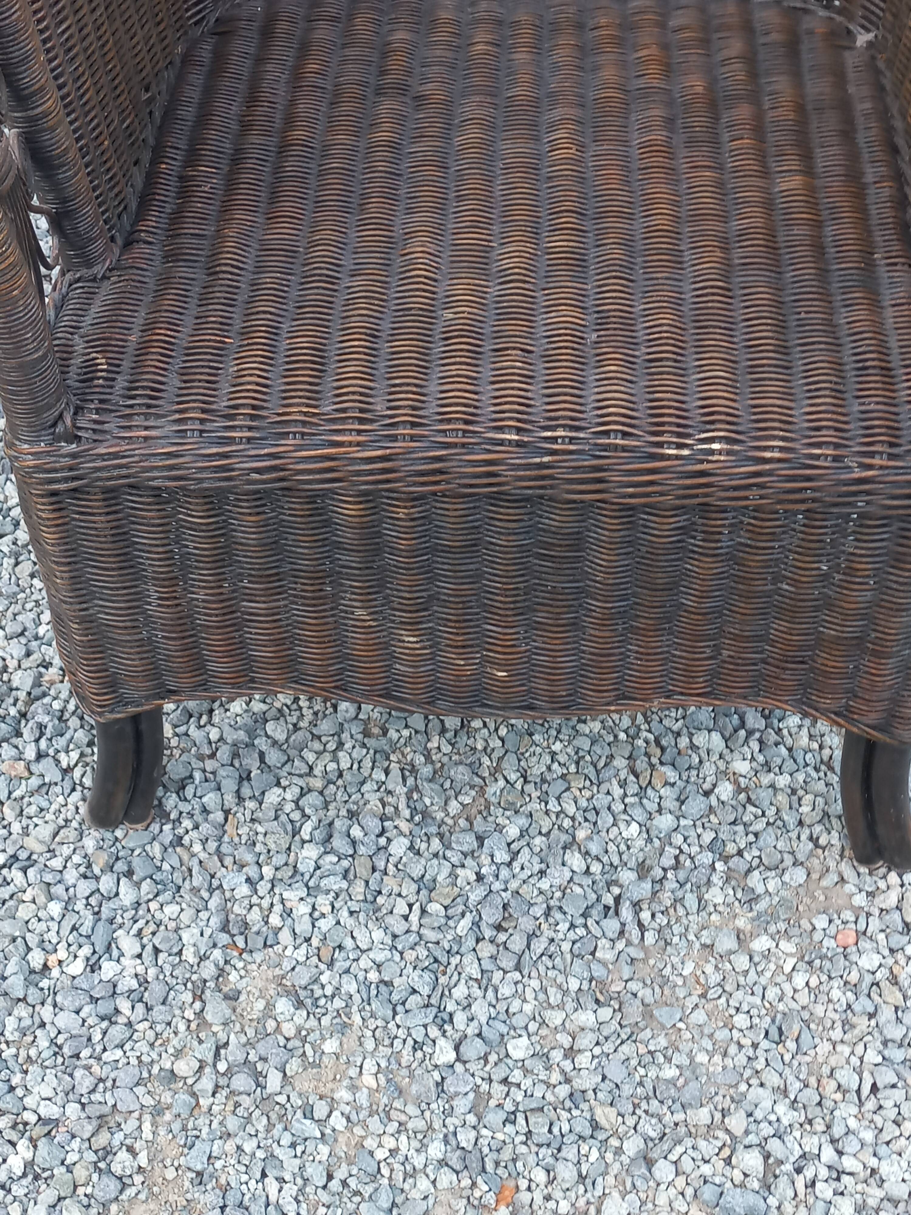 Set de 3 fauteuils en rotin des années 70