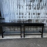 Pair of black patinated consoles