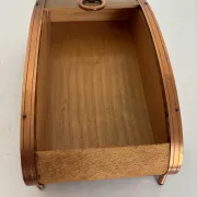 Vintage cigarette dispenser 1960 curtain box wood copper - 21 x 12 cm