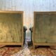 Pair of Club style armchairs / Louis XVI in gilded wood