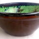 Salad bowl xl with green, blue and brown marbling