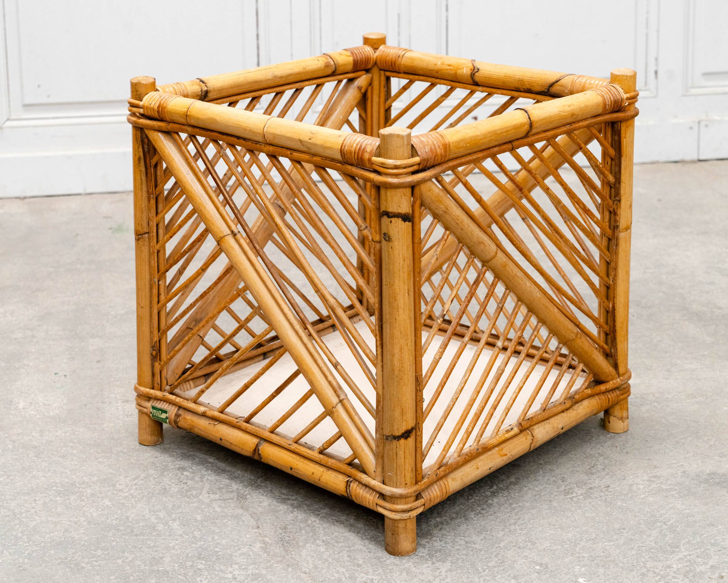 Pair of plant pots, wicker baskets Vivai Del Sud, 1970