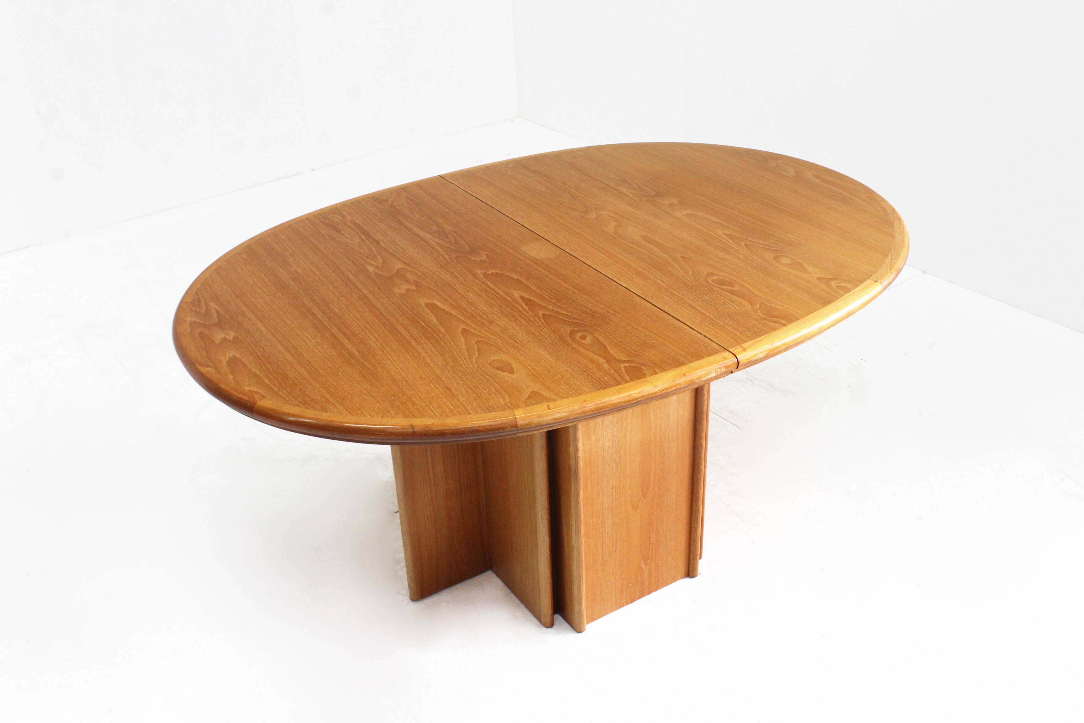 Vintage Danish Large Oval Extendable Dining Table XL 1960s