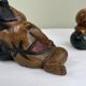 Carved wooden bookends