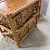 Set of 2 vintage wicker dressers / bedside tables
