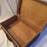 Small suitcase vintage wood and cardboard