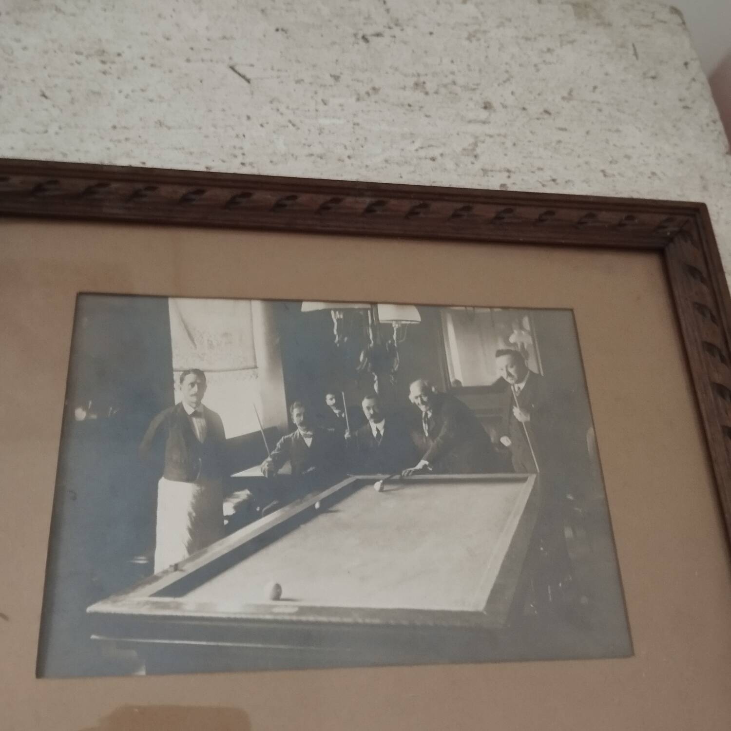 Old photograph of billiard players