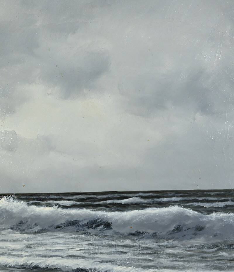Grande Huile sur Toile Marine signée F. Carbu – XXe