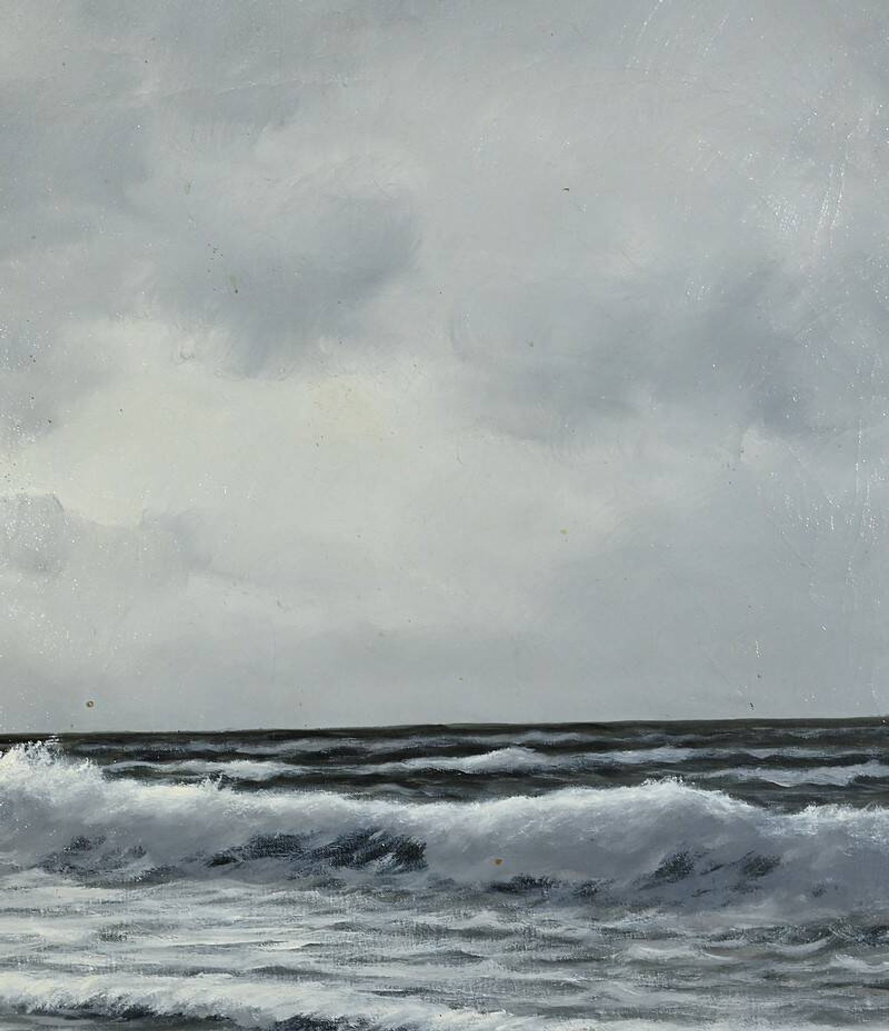 Large Oil on Marine Canvas signed F. Carbu – 20th
