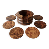 8 under glass in elm burl, Art Deco style