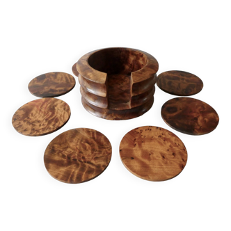 8 under glass in elm burl, Art Deco style