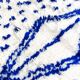 Azilal Moroccan Berber rug with Majorelle blue patterns, 1.52 x 1.02 m