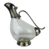 Carafe aiguière à vin en métal argenté, canard