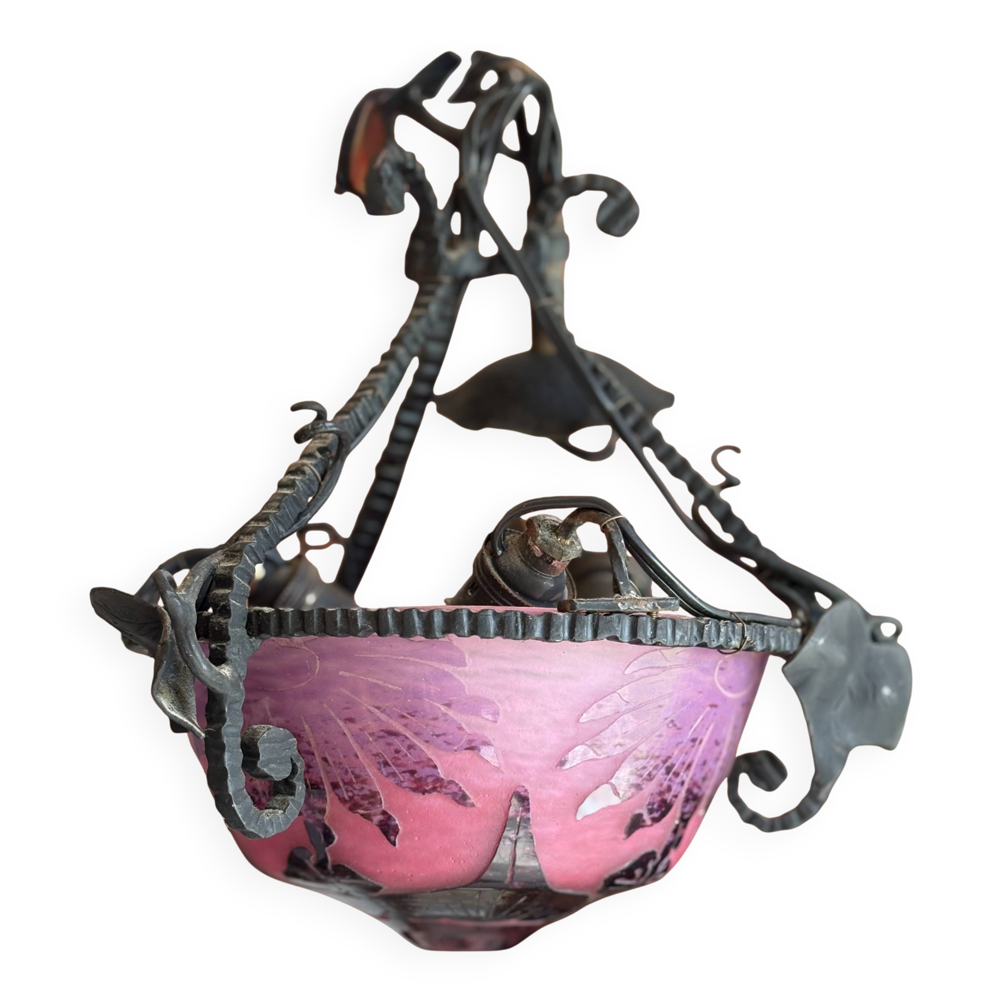 Pair - Edgar Brandt Suspension Lamp