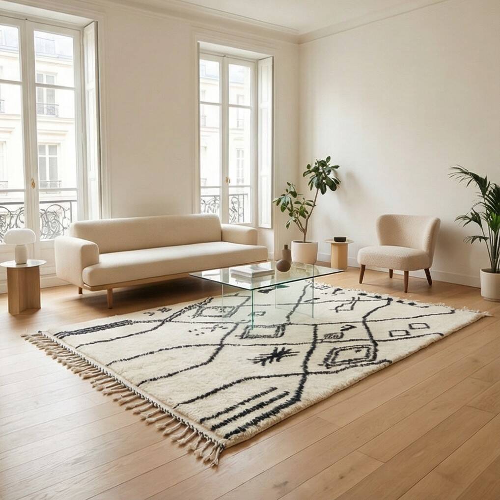 Modern colorful Moroccan rug
