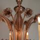 Venetian chandelier in Murano glass in amethyst colour, 8 light arms, 20th century