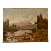 Paysage, huile sur toile