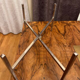 Small chrome and glass coffee table.