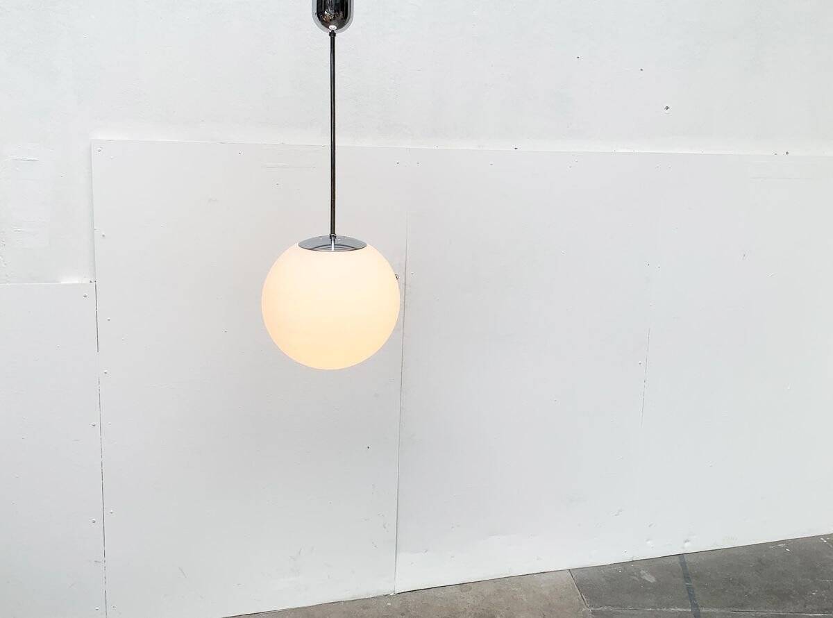 Vintage glass ball pendant lamp in German space style by Limburg.