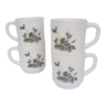 Set de 4 tasses à expresso arcopal opaline fleurs