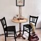 Cast iron base side table with a stone-effect top.