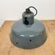Industrial grey enamel pendant lamp from siemens, 1950s