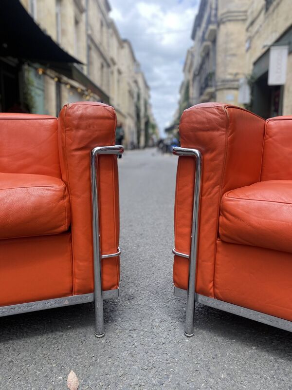 Fauteuils lc2 le corbusier par cassina
