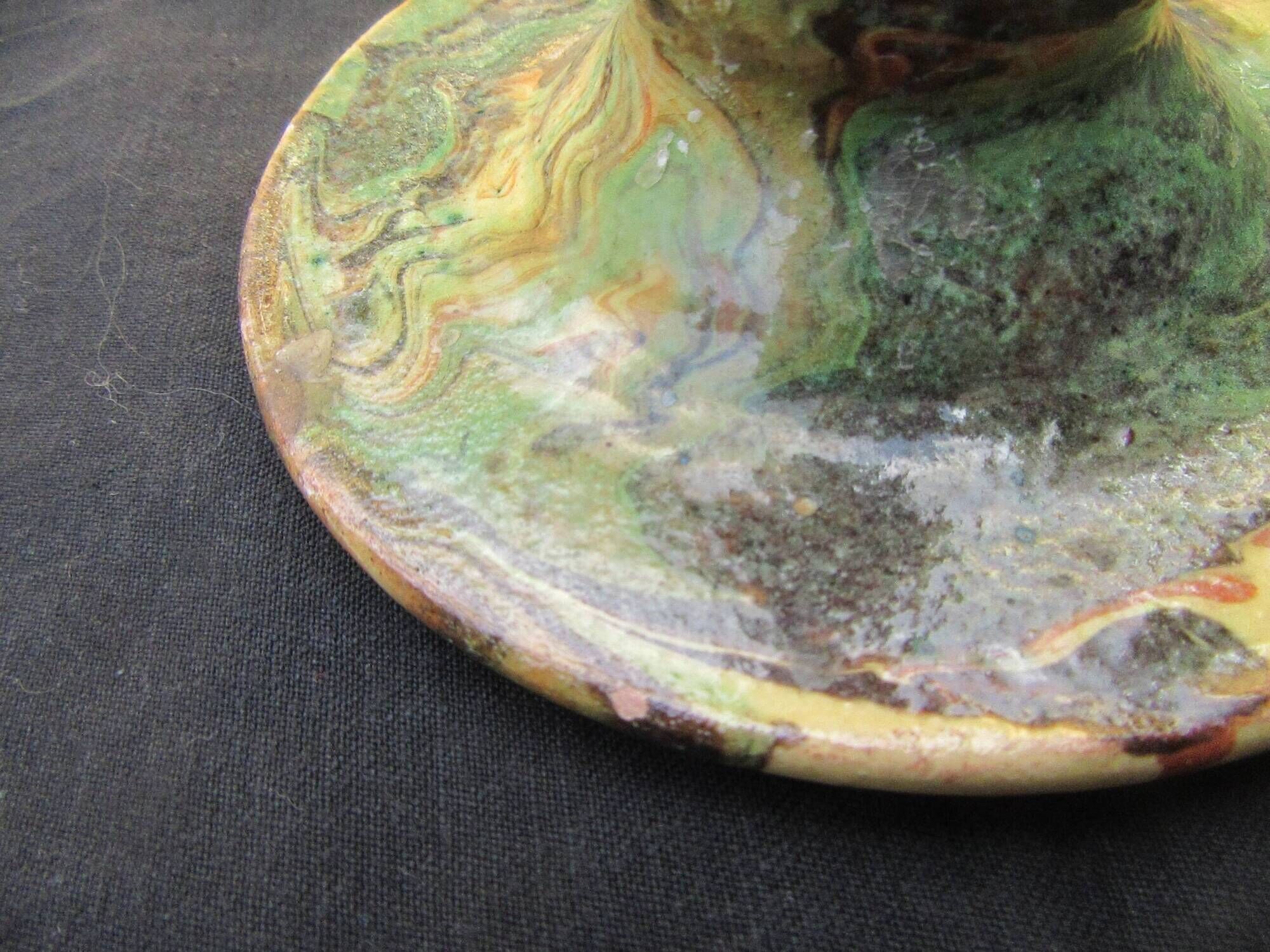 Small lamp base or candle holder in glazed earthenware, Bernard CLUNY pottery