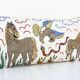 Vintage embroidered cushion cover 46x89 cm