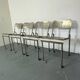 Chaises de salle à manger françaises Memphis Architectural en acier inoxydable, lot de 4, années 1980