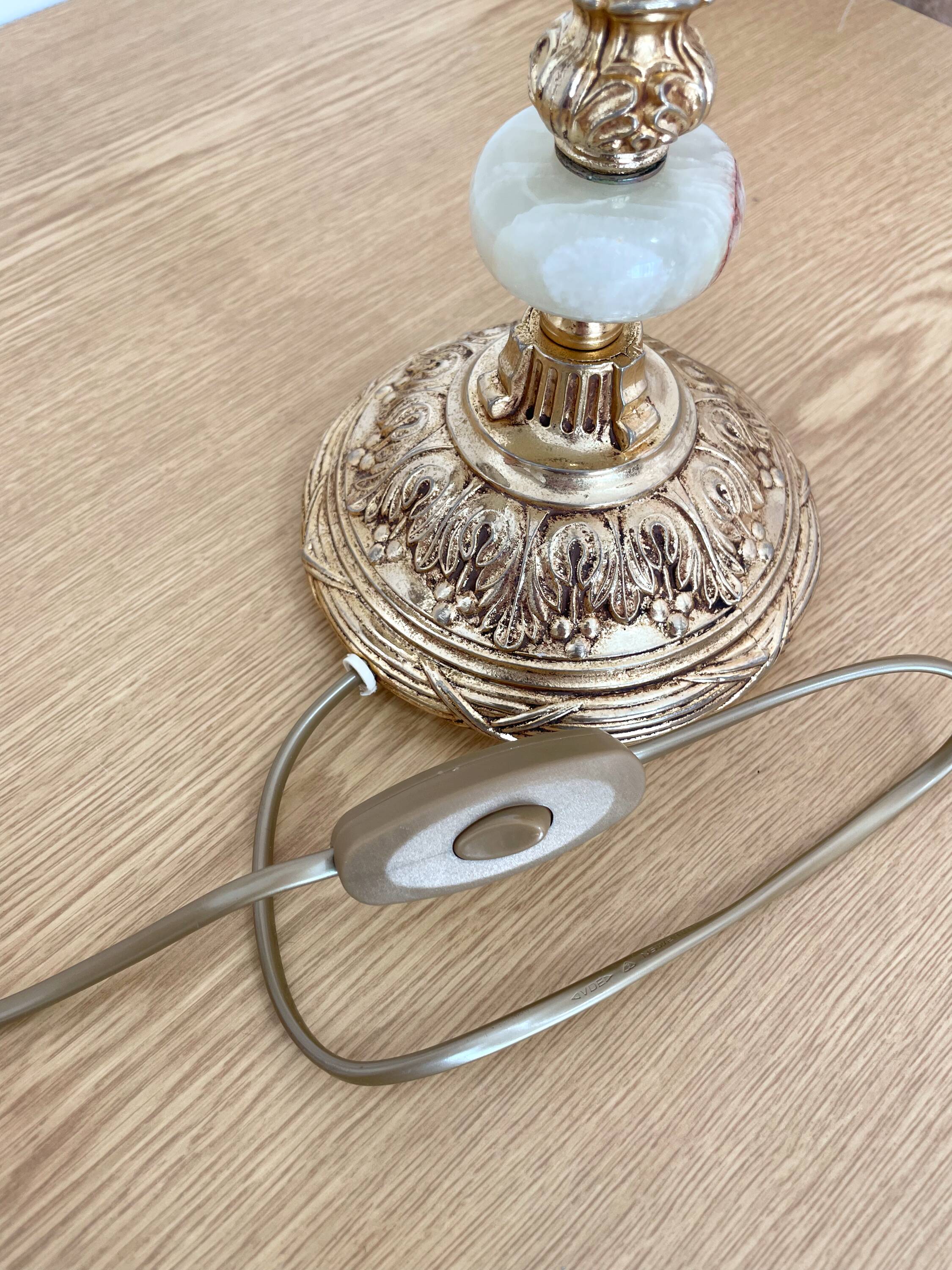 Vintage lamp in onyx and gilded brass - 1950s/60s