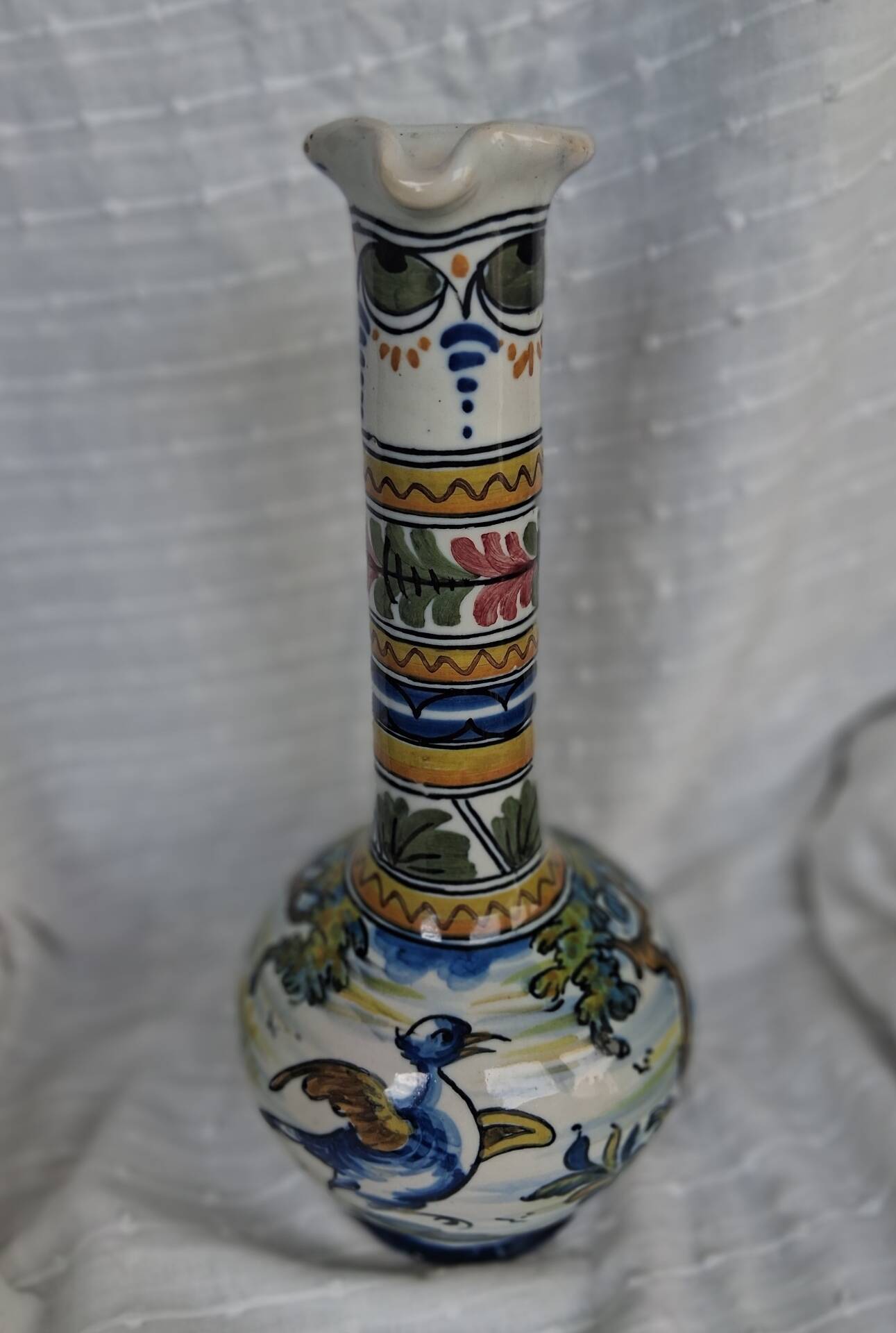 Vintage bottle vases in Talavera de la Reina earthenware.