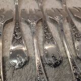 12 silver-plated oyster forks by silversmith Francois Frionnet, Floria