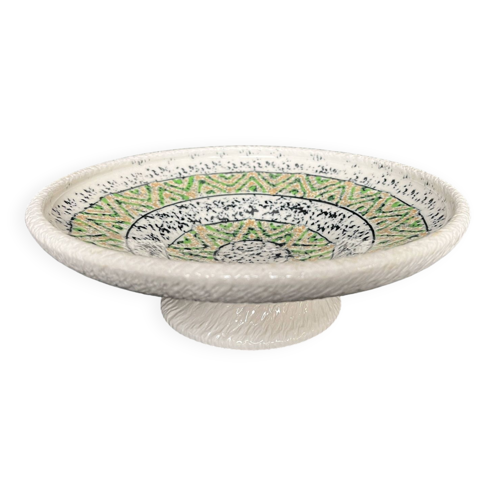 Art Deco polychrome ceramic cup with geometric patterns, 20th century