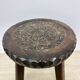 Hand carved solid oak brutalist stool , 1970s