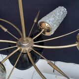 Vintage 60s sun shape chandelier 6 branches