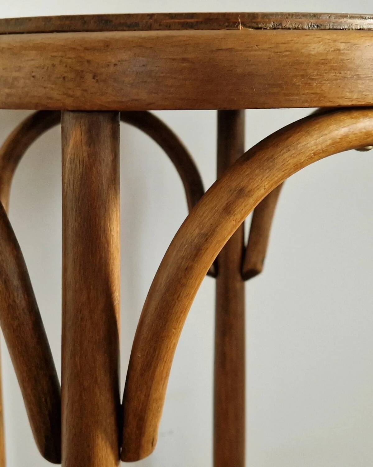 1940s curved wood side table