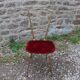 Vintage chair in gilded metal and velvet seat