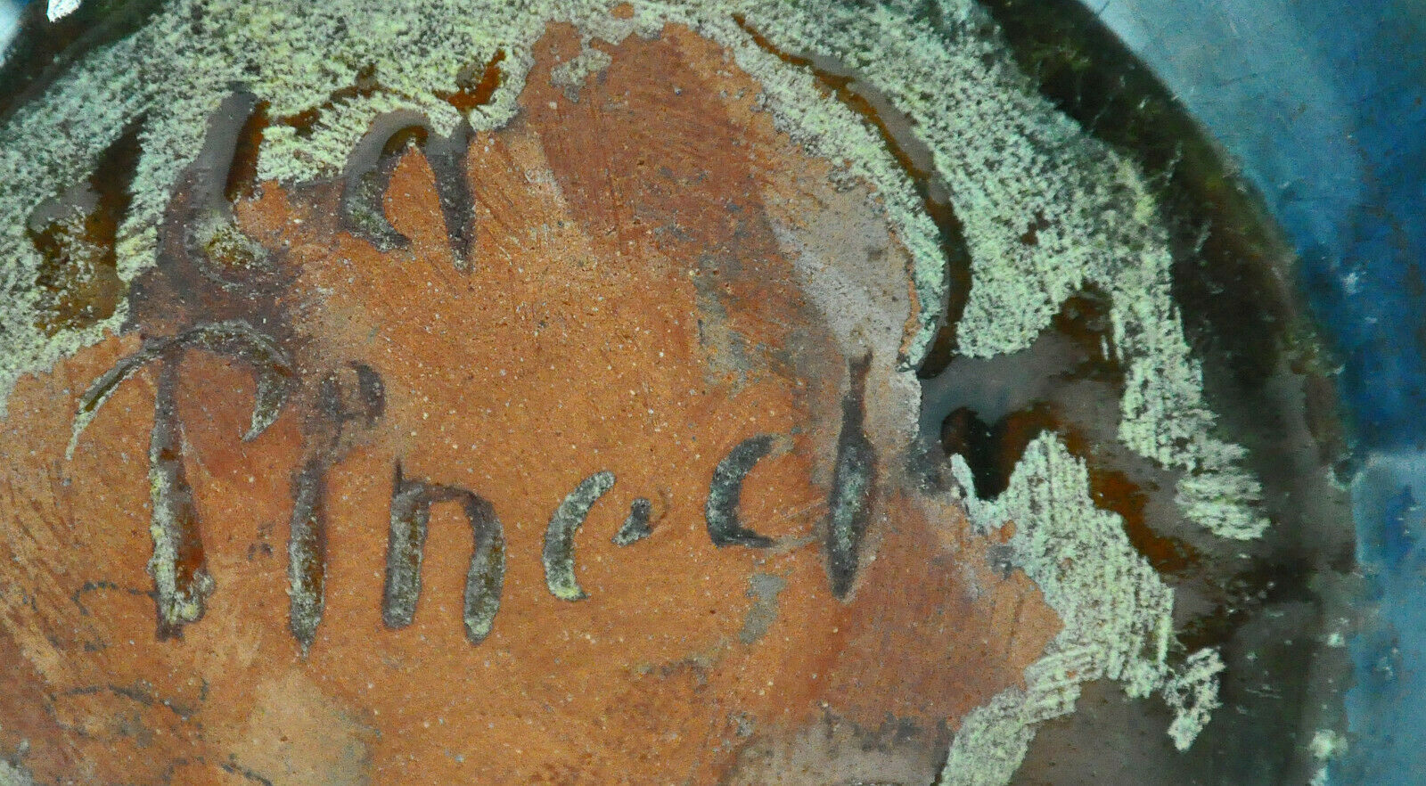 Signed terracotta vase to be identified