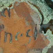 Signed terracotta vase to be identified