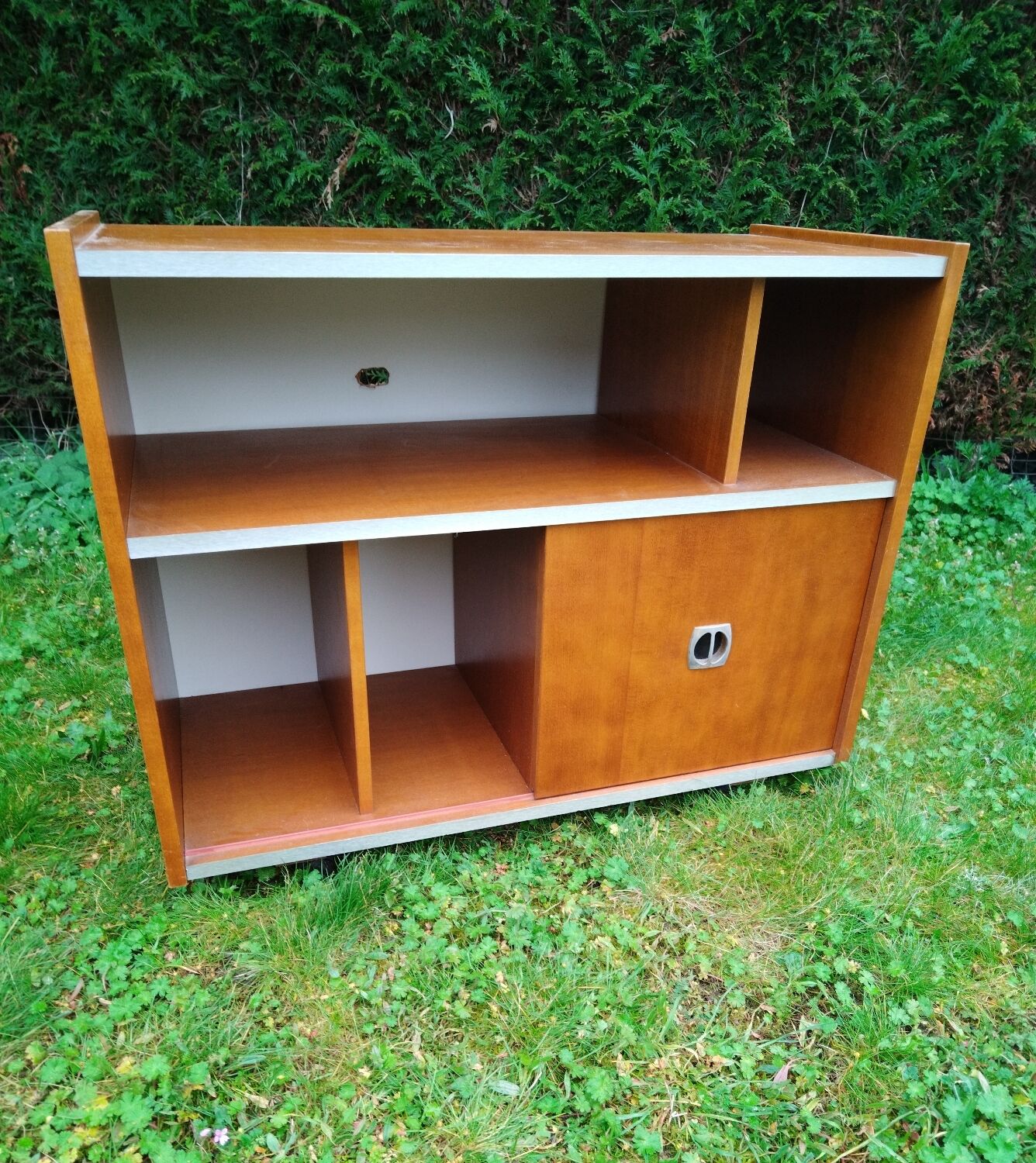 Meuble hi-fi, vynile en Teck