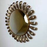 Vintage brass sunburst mirror 1960s